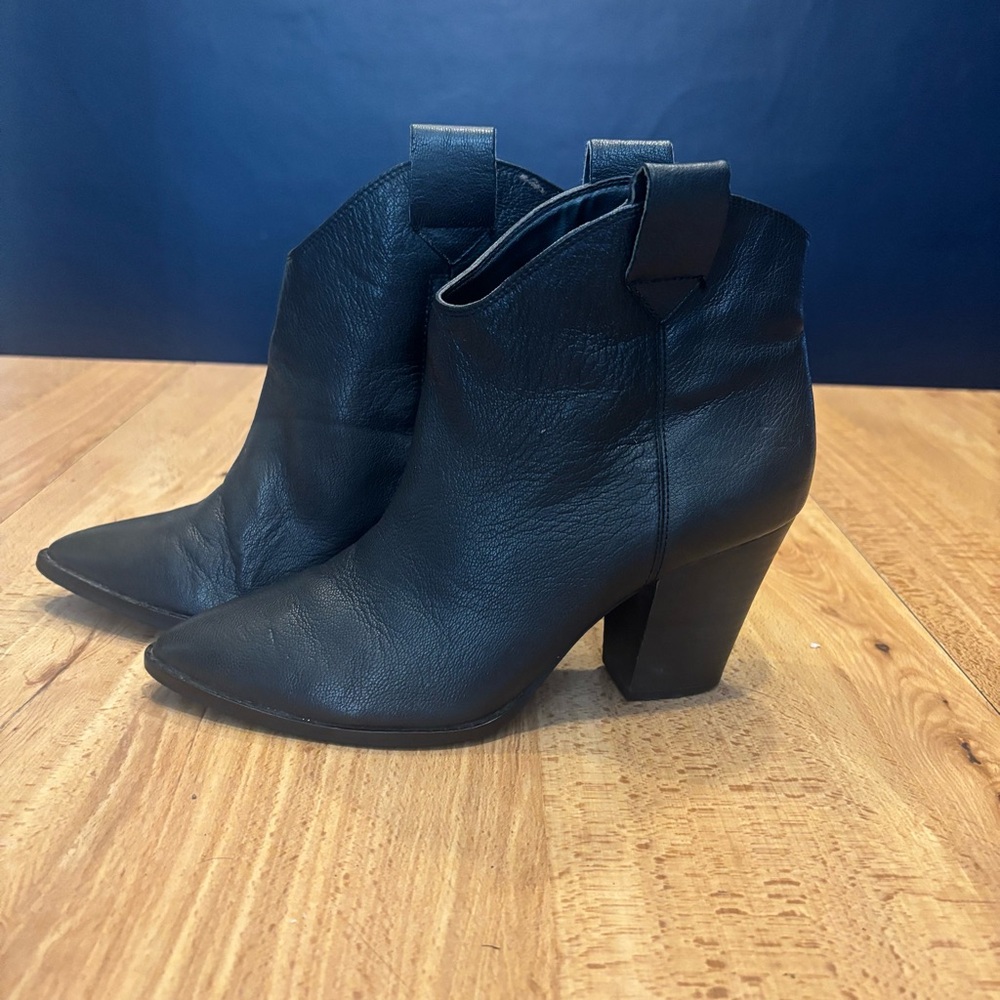 Lucky Brand “Amarys” Leather Ankle Booties – Black – Women’s 7.5